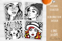 Pin Up Girl Coaster - Housewife with tea Quote Coaster Product Image 1
