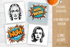 Pin Up Girl Coaster - Housewife with tea Quote Coaster Product Image 1
