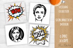 Pin Up Girl Coaster - Housewife with tea Quote Coaster Product Image 1