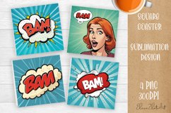 Pin Up Girl Coaster - Housewife with tea Quote Coaster Product Image 1