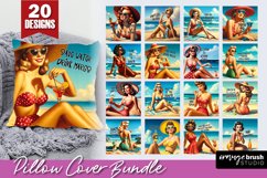 Pin Up Girl Pillow Cover Bundle - Beach Pillow Sublimation