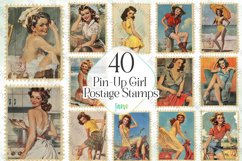 Pin-Up Girl Postage Stamps Sublimation Product Image 1