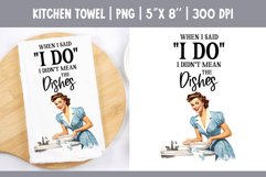 Vintage Retro Pin up Woman Kitchen Towel Sublimation Design Product Image 1