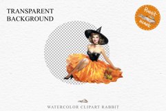Pin Up Halloween Lady Retro Women Clipart PNG Pumpkin Girl Tale Art Image Watercolor Transparent Print illustration sublimation creepy printable digital