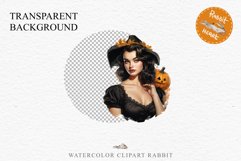 Pin Up Halloween Lady Retro Women Clipart PNG Pumpkin Girl Tale Art Image Watercolor Transparent Print illustration sublimation creepy printable digital
