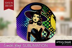 Retro Witch Lunch Bag - Halloween Lunch Bug PNG Sublimation Product Image 1