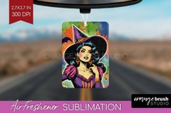Retro Witch Air Freshener PNG - Halloween PNG Sublimation Product Image 1
