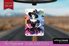 Retro Witch Air Freshener PNG - Halloween PNG Sublimation Product Image 1