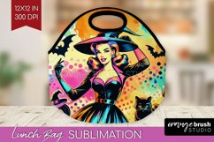 Retro Witch Lunch Bag - Halloween Lunch Bug PNG Sublimation Product Image 1