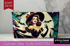 Retro Witch Cosmetic Bag - Halloween Makeup Bag PNG Product Image 1