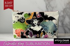 Retro Witch Cosmetic Bag - Halloween Makeup Bag PNG Product Image 1