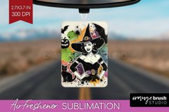 Retro Witch Air Freshener PNG - Halloween PNG Sublimation Product Image 1