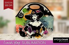 Retro Witch Lunch Bag - Halloween Lunch Bug PNG Sublimation Product Image 1