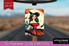 Retro Witch Air Freshener PNG - Halloween PNG Sublimation Product Image 1