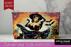 Retro Witch Cosmetic Bag - Halloween Makeup Bag PNG Product Image 1