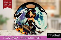 Retro Witch Lunch Bag - Halloween Lunch Bug PNG Sublimation Product Image 1