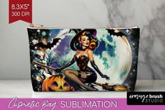 Retro Witch Cosmetic Bag - Halloween Makeup Bag PNG Product Image 1