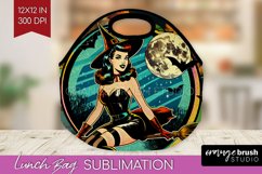 Retro Witch Lunch Bag - Halloween Lunch Bug PNG Sublimation Product Image 1