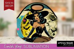 Retro Witch Lunch Bag - Halloween Lunch Bug PNG Sublimation Product Image 1