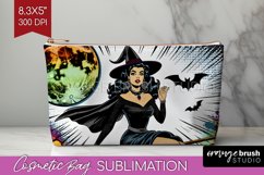 Retro Witch Cosmetic Bag - Halloween Makeup Bag PNG Product Image 1