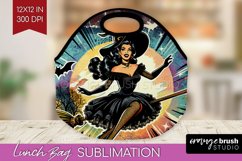 Retro Witch Lunch Bag - Halloween Lunch Bug PNG Sublimation Product Image 1