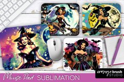 Witch Mouse Pad - Retro Halloween Mousepad Sublimation PNG Product Image 1
