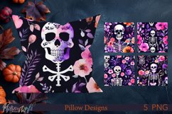 Halloween Pillow | Purple Designs | Skeleton Product Image 1