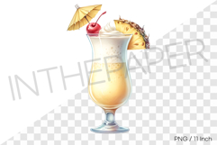Creamy tropical Pina Colada splash cocktail PNG Clipart Product Image 1