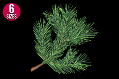 Pine Branch Machine Embroidery Design - 6 sizes Product Image 2
