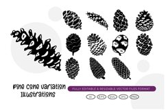 Pine Cone Variation Illustrations Product Image 1