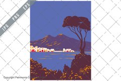 Pine of Naples Gulf of Naples Mount Vesuvius Italy Art Deco Product Image 1