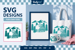 Wooden Winter Cabin SVG Product Image 1