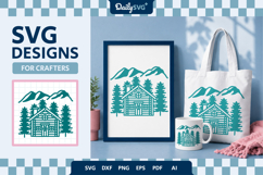 Wooden Winter Cabin SVG Product Image 1