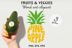 Fruit Typography Clipart, Fruit Word Art SVG | PNG | EPS Product Image 1