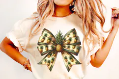 Pineapple Coquette Bow PNG, Pineapple Bow PNG, Summer PNG Product Image 2