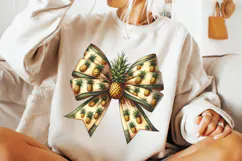 Pineapple Coquette Bow PNG, Pineapple Bow PNG, Summer PNG Product Image 3