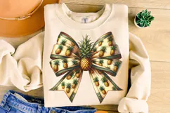 Pineapple Coquette Bow PNG, Pineapple Bow PNG, Summer PNG Product Image 1