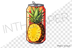 Pineapple can PNG Drink Clipart beverage summer cartoon Product Image 1