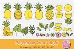 Pineapple Color Lined svg | Fruit svg clipart | Summer svg | Product Image 1