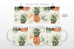 Pineapple Summer Watercolor Mug Wrap PNG