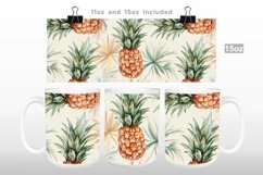 Pineapple Summer Watercolor Mug Wrap PNG