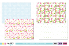 Tropical summer background paper with hearts and stripes