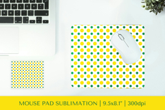 Green yellow polka dots mouse pad sublimation design Product Image 1