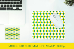 Green yellow rhombus mouse pad sublimation design Product Image 1