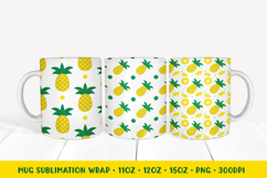 Pineapple Mug Sublimation Design. Summer Mug Wrap PNG 14 Product Image 1