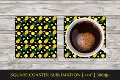 Pineapple square coaster sublimation. Summer coaster PNG 08 Product Image 1