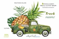 Truck with pineapple sublimation| vintage tropical truck Product Image 1