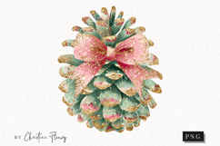 Brush Stroke Christmas Pinecone Clipart | Preppy Christmas Product Image 1