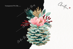 Brush Stroke Christmas Pinecone Clipart | Preppy Christmas Product Image 2