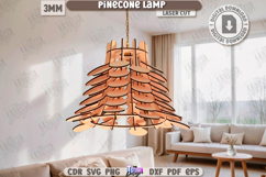 Pinecone Lamp Laser Cut|Modern Pendant Light|Home Decor SVG Product Image 1